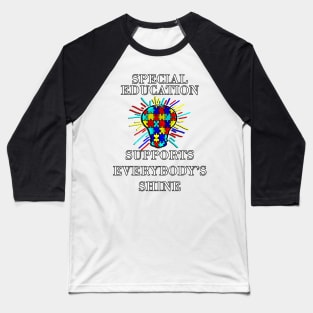 Copy of Autism Teacher Puzzle Apple Inspire Gift for Special Ed Autistic Support Awareness inspire Gifts Baseball T-Shirt